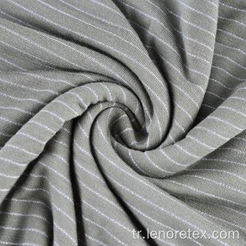 Şerit ipliği boyalı ecovero rayon streç örgü kumaş